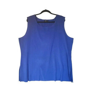 New $188 Misook Tank Top Size 2X Blue Scoop Neck Sleeveless Pullover